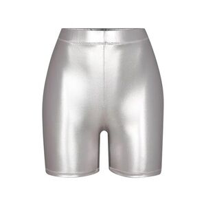 SKIMS Metallic Swim Mid Waist Short/Bottoms Nickel Sporty Celeb Style |NEW/NWT🩶
